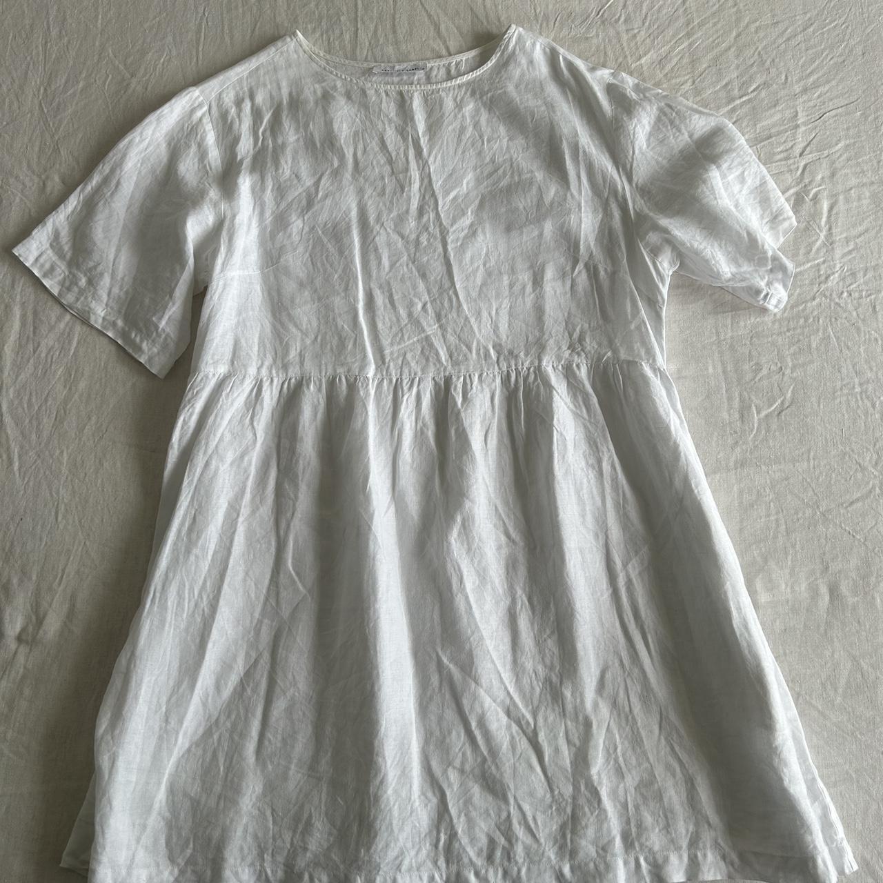 Assembly Label Linen dress White Size 12 Slight... - Depop