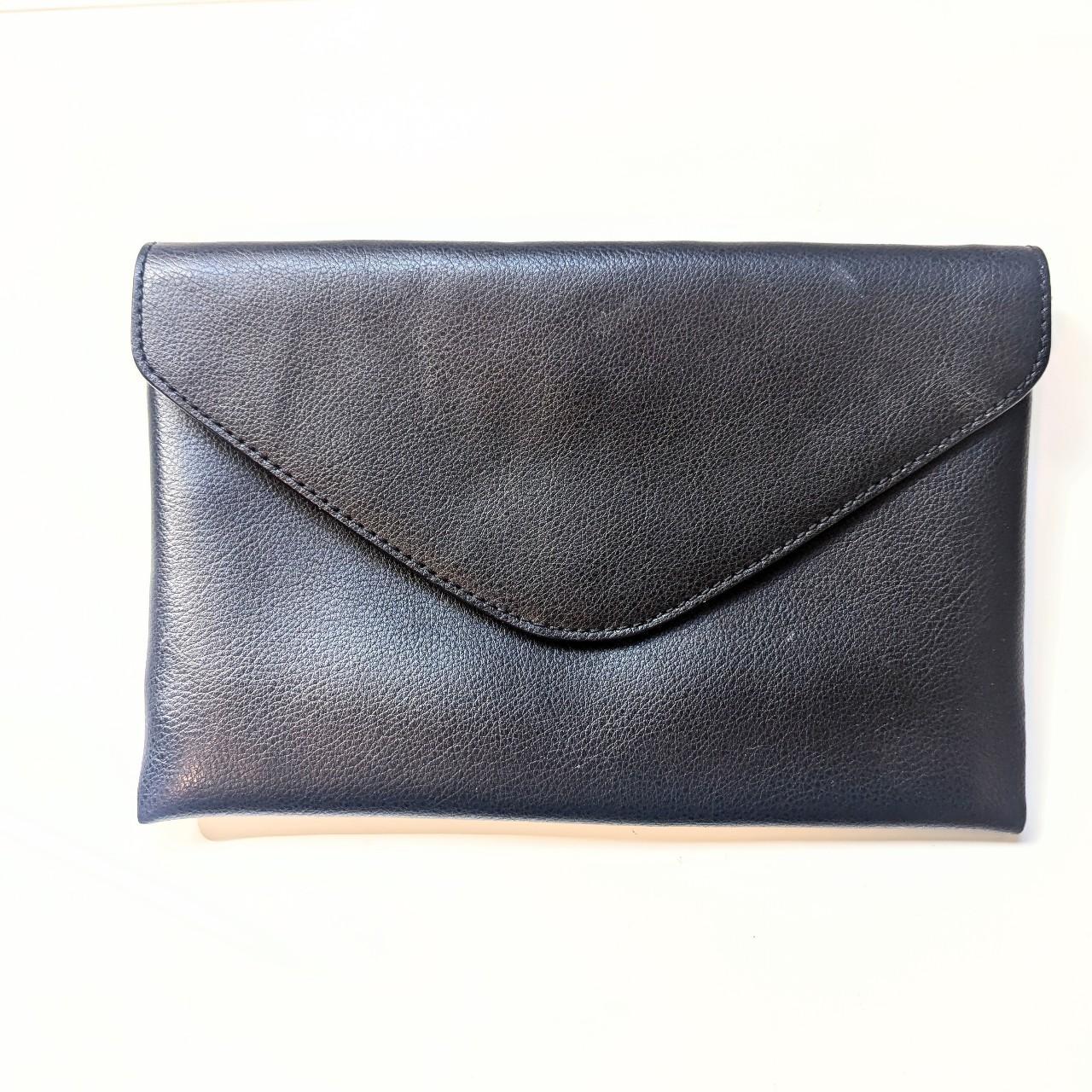 J Crew top Magnetic Leather Clutch