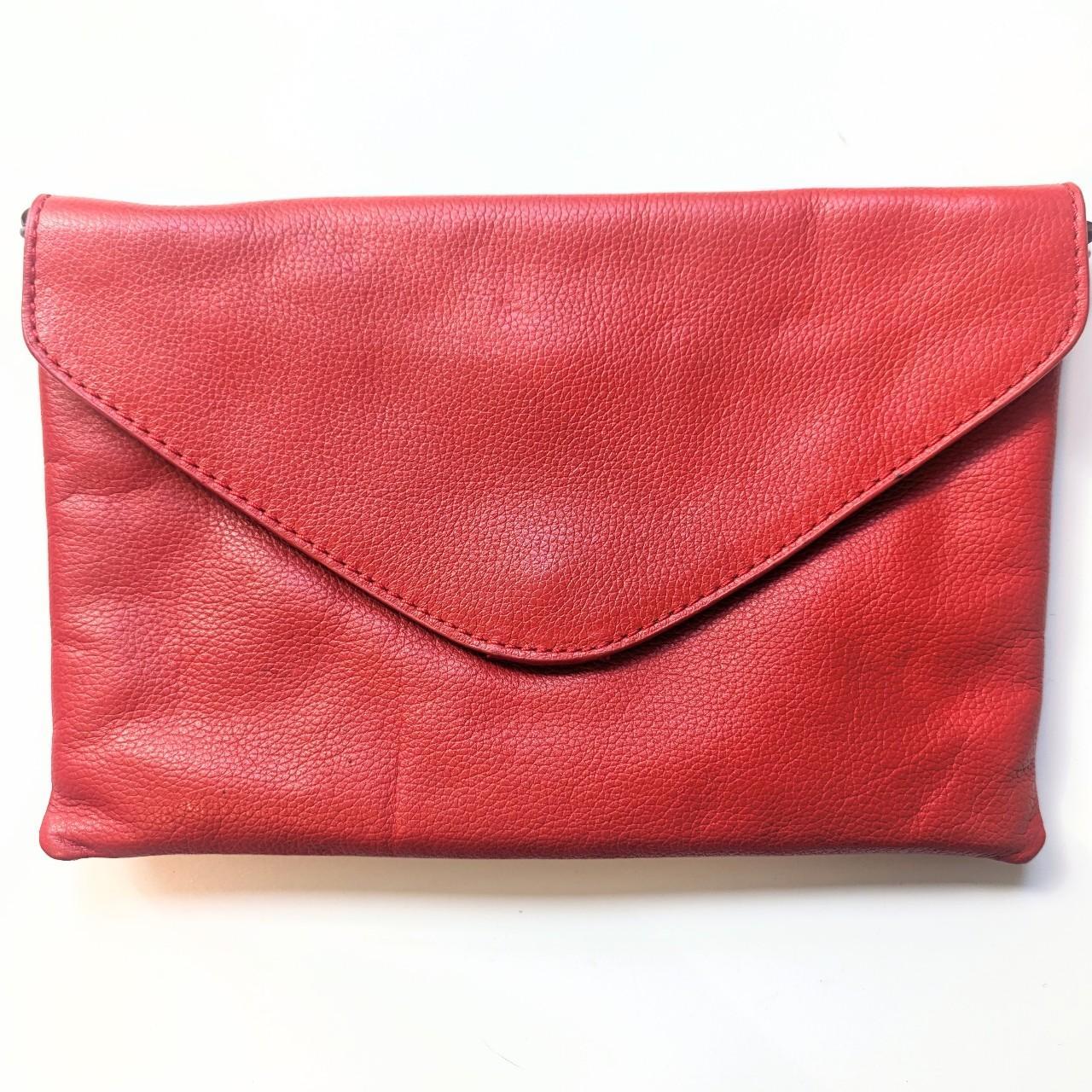 J Crew top Magnetic Leather Clutch