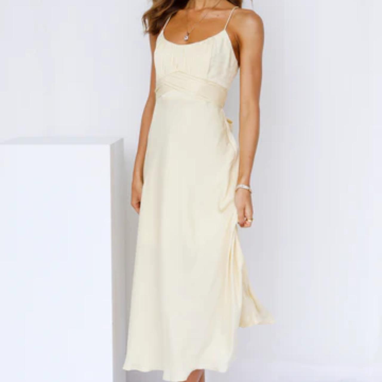 Hello Molly yellow midi dress Depop