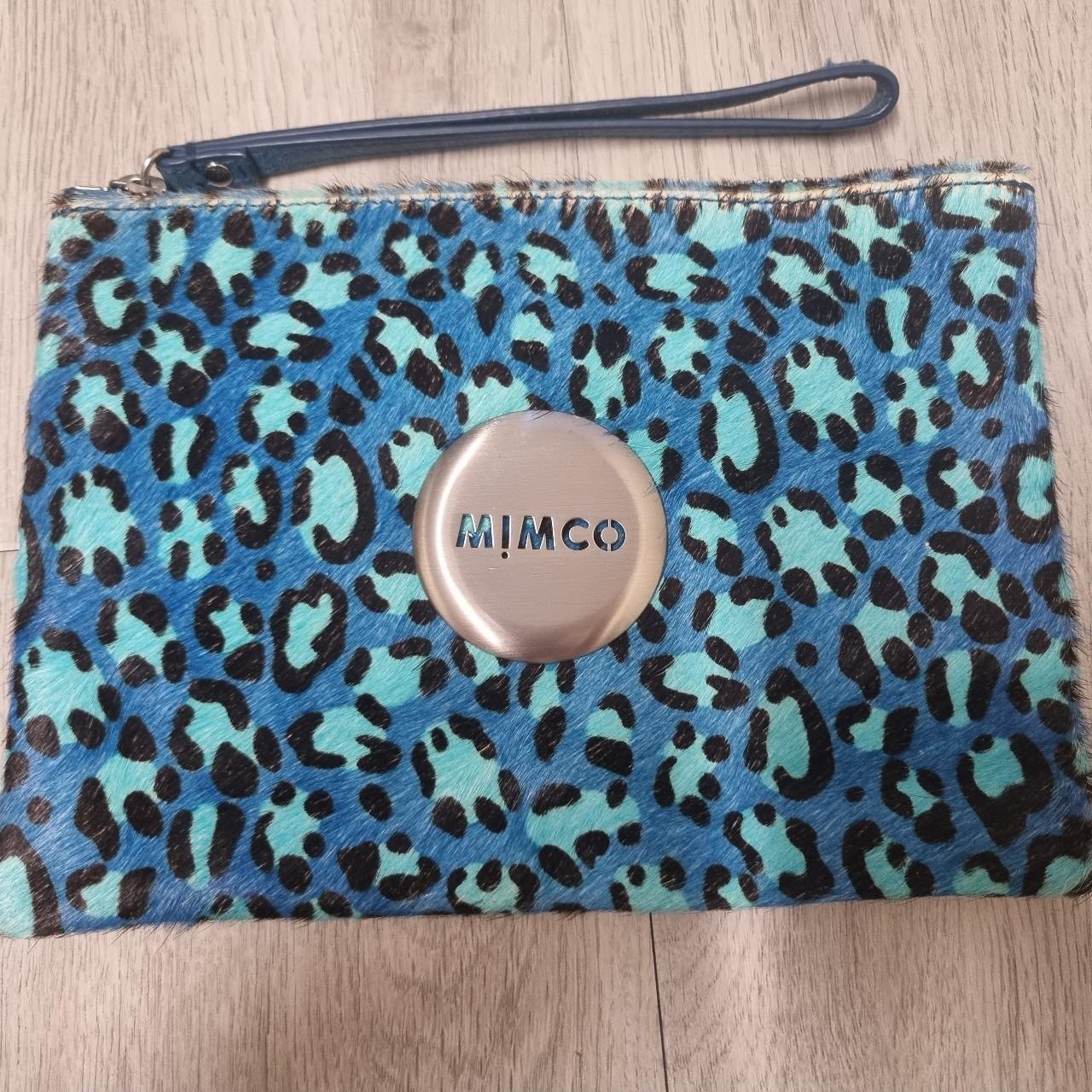 Vintage Mimco Blue Clutch Bag Blue animal print,... Depop