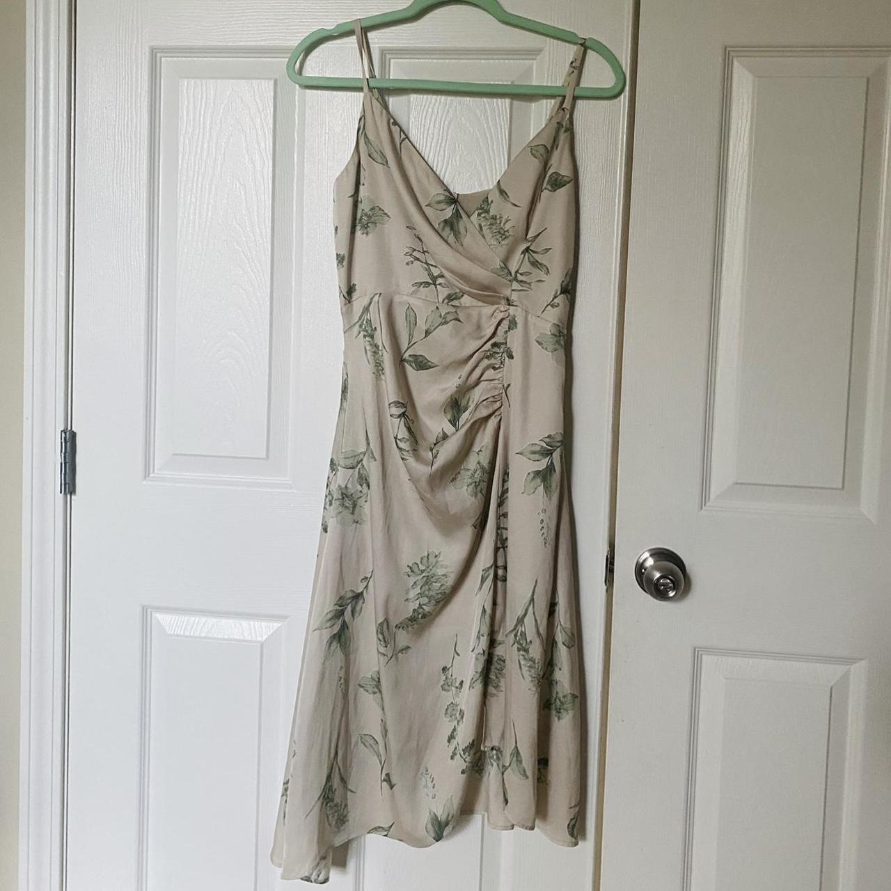 Women's Cream and Grey Dress | Depop