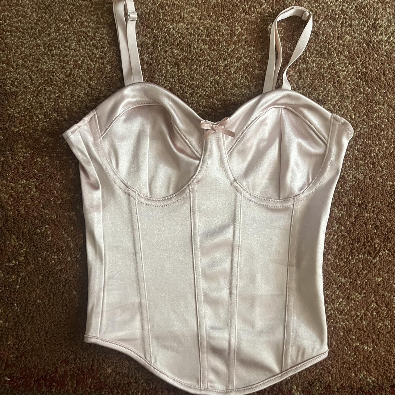 Xs corset top from H&M NEVER worn super cute satin... - Depop