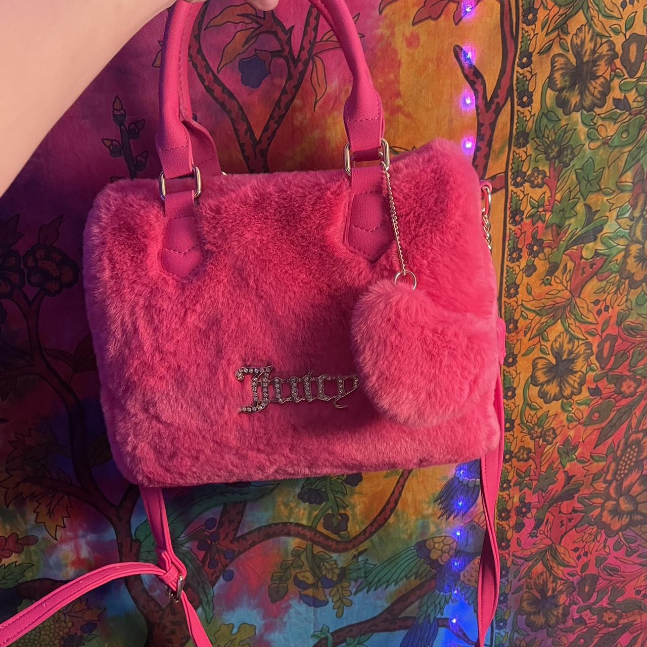 Super cute fluffy pink Juicy couture bag, it’s... - Depop