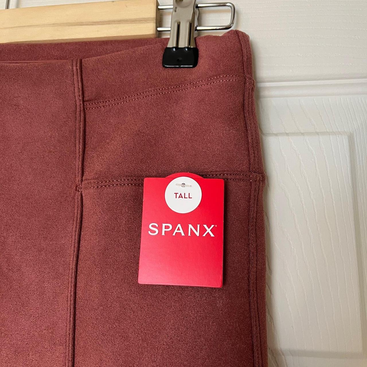 NWT Spanx Faux Suede Legging in Rich Rose size small - Depop