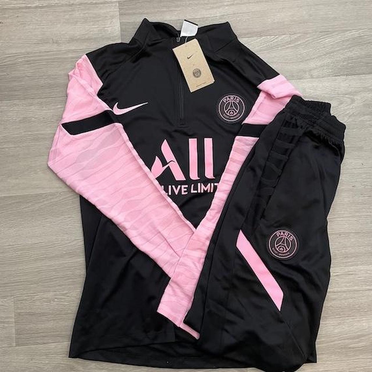 Black and pink nike tracksuit hotsell