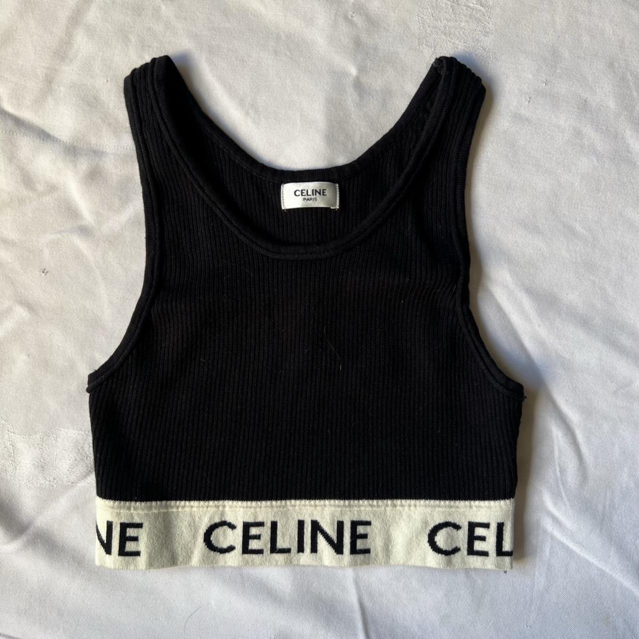 Black Celine tank top Worn to try on and has no... - Depop