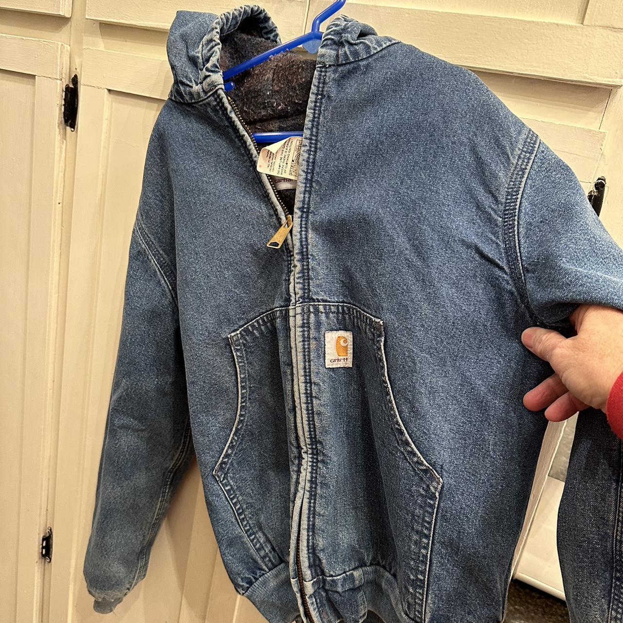 Kids Vintage Medium Carhartt Blue Coat. Great shape.... - Depop