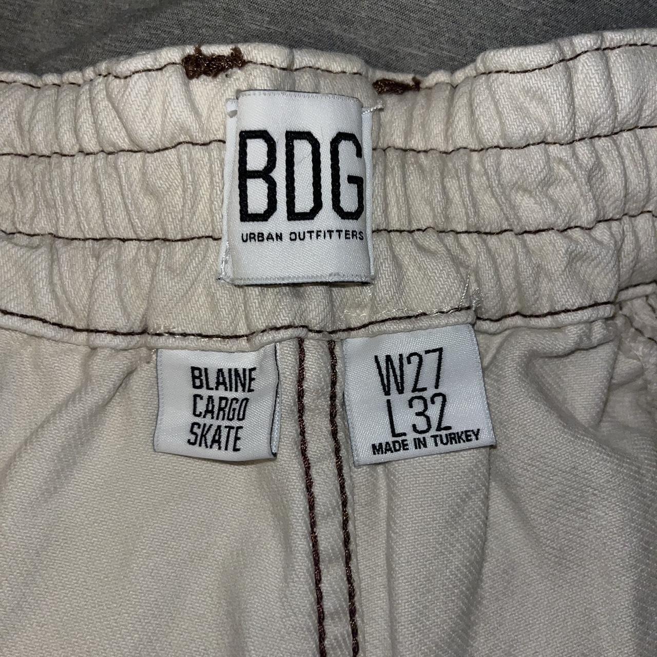 Urban outfitters cream BDG cargo pants with brown... Depop