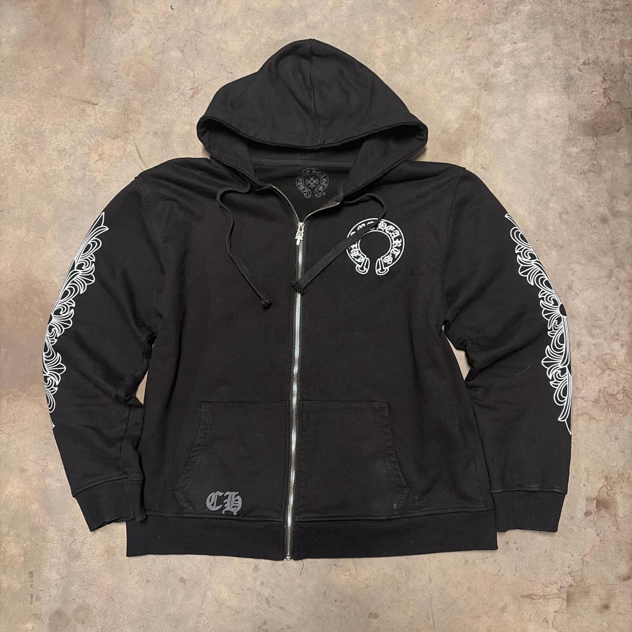 White Chrome Hearts zip up | Depop