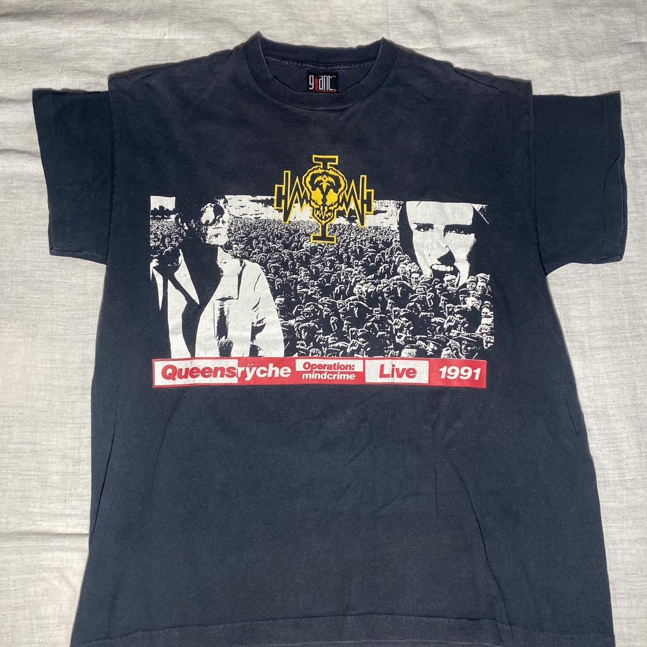 Giant brand queensryche T-Shirt (1991). XL, lightly... - Depop