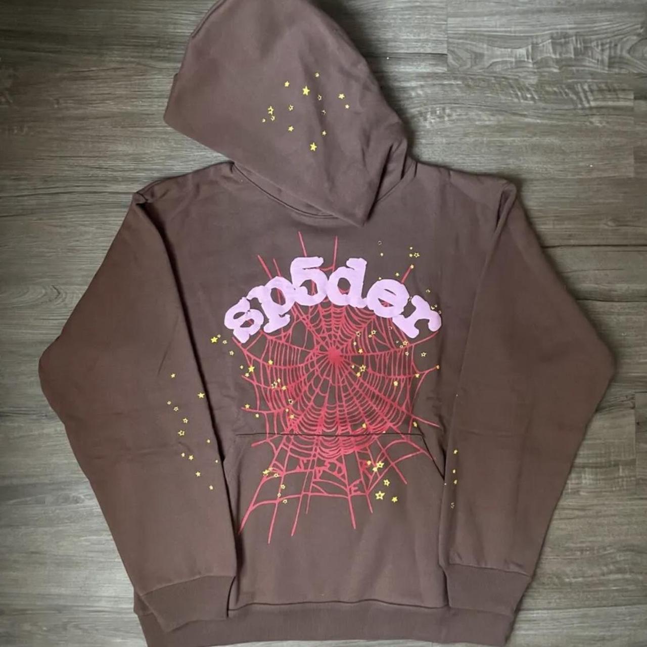 Small Brown Sp5der Hoodie ONLY TAKE APPLE PAY - Depop