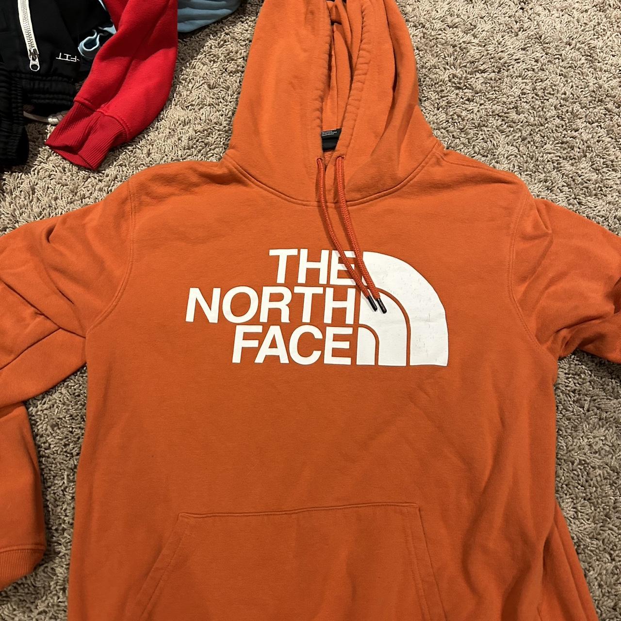 Orange north face hoodie best sale