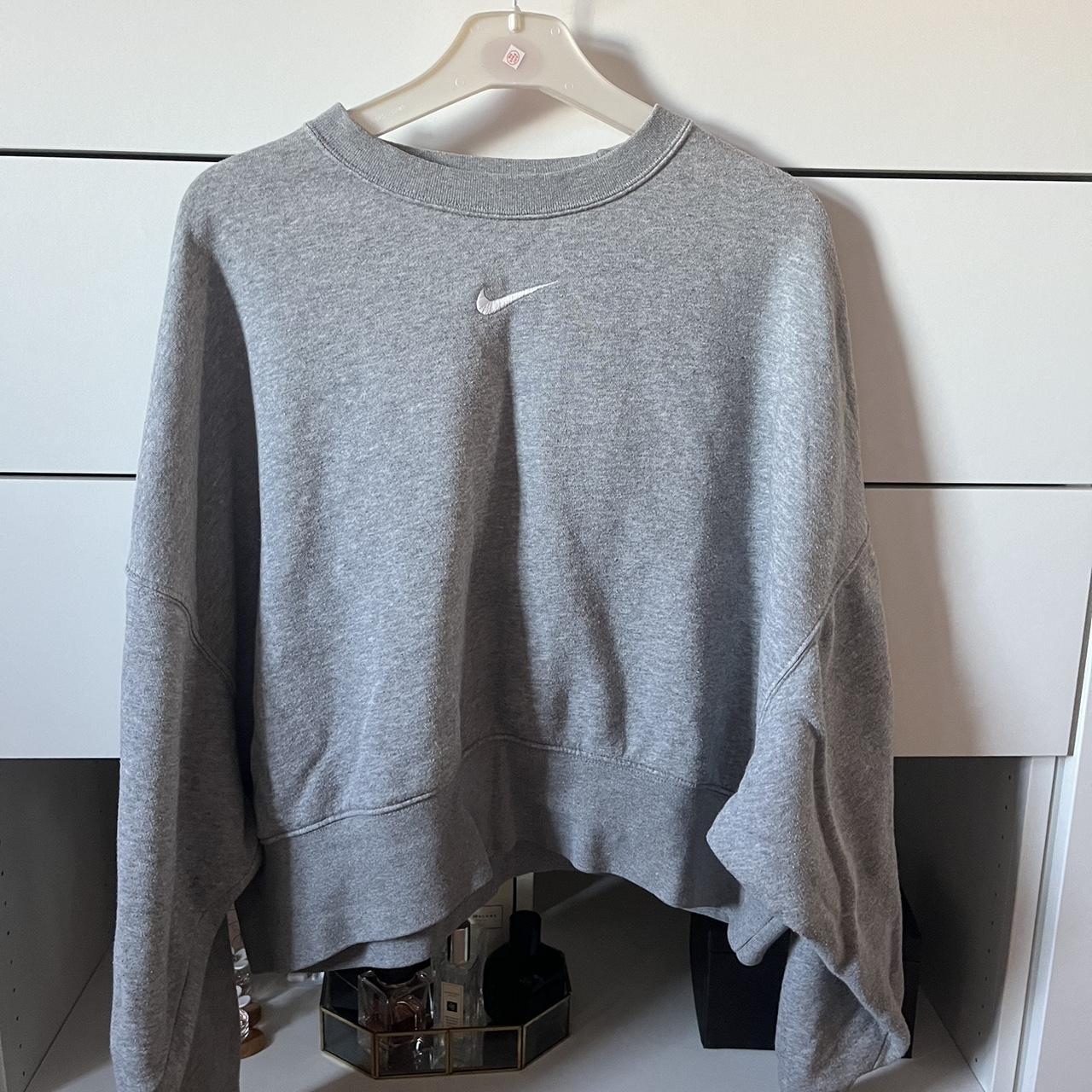 Nike grey sweatshirt Cropped oversized Depop