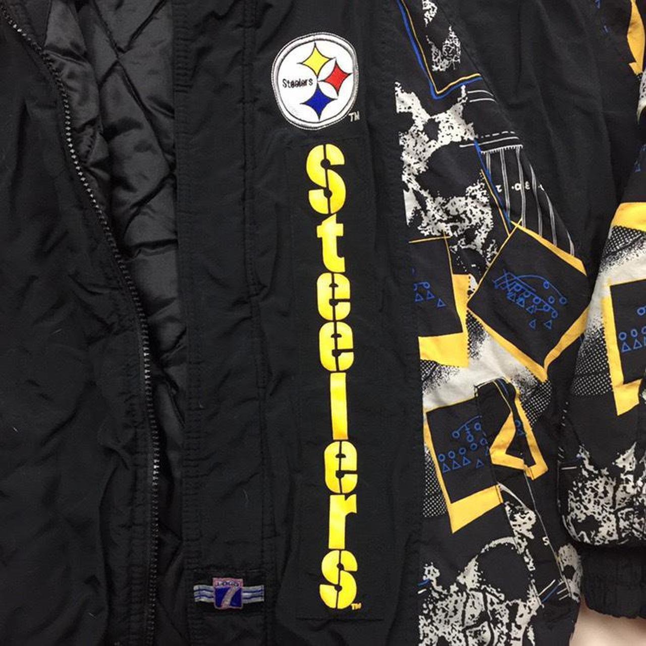 Vintage Pittsburgh Steelers Coat Mens L Logo 7 NFL Football Puffer