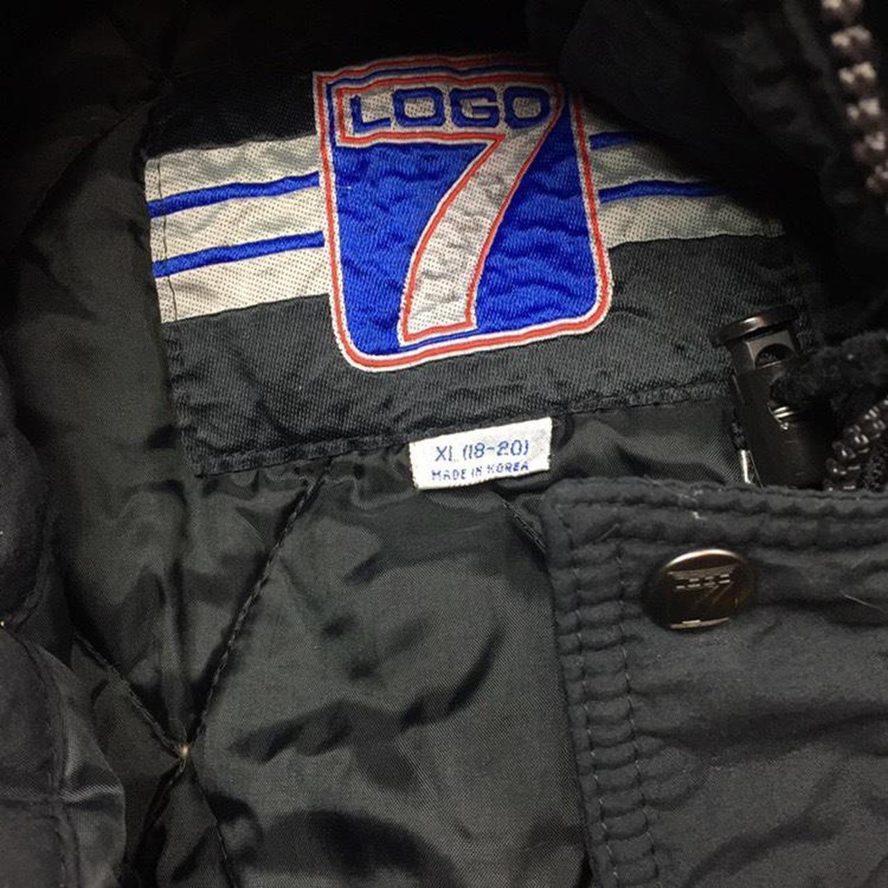 Vintage 90s Black Raiders Logo 7 Game Day Puffer - Depop