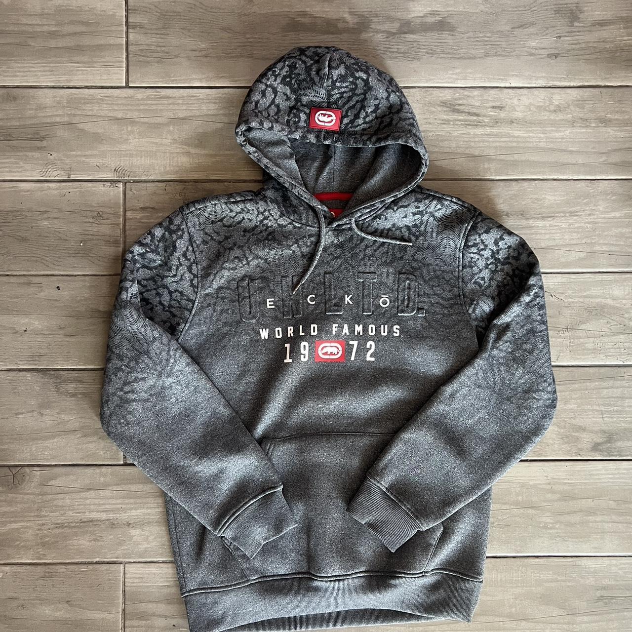 Ecko unltd world famous 1972 hoodie grey black M in. Depop