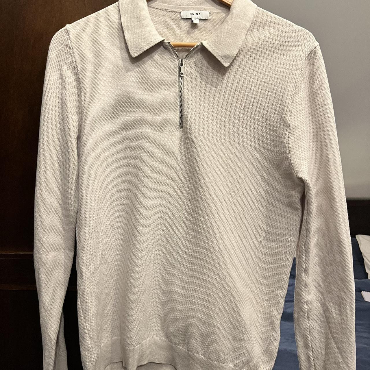 Reiss long sleeve polo beige shirt - Depop