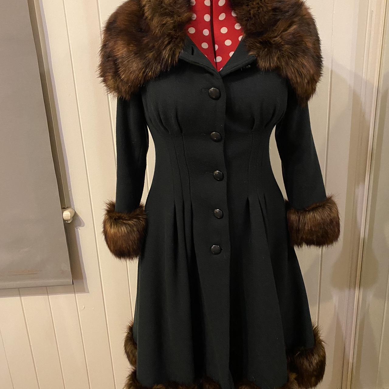 Collectif wool/poly pinup winter coat. Small size 14... - Depop