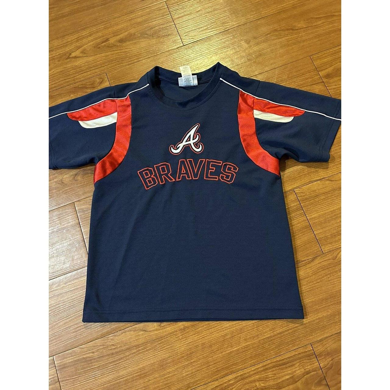 Atlanta Braves Kids Youth Jersey Shirt Blue Red Size. Depop