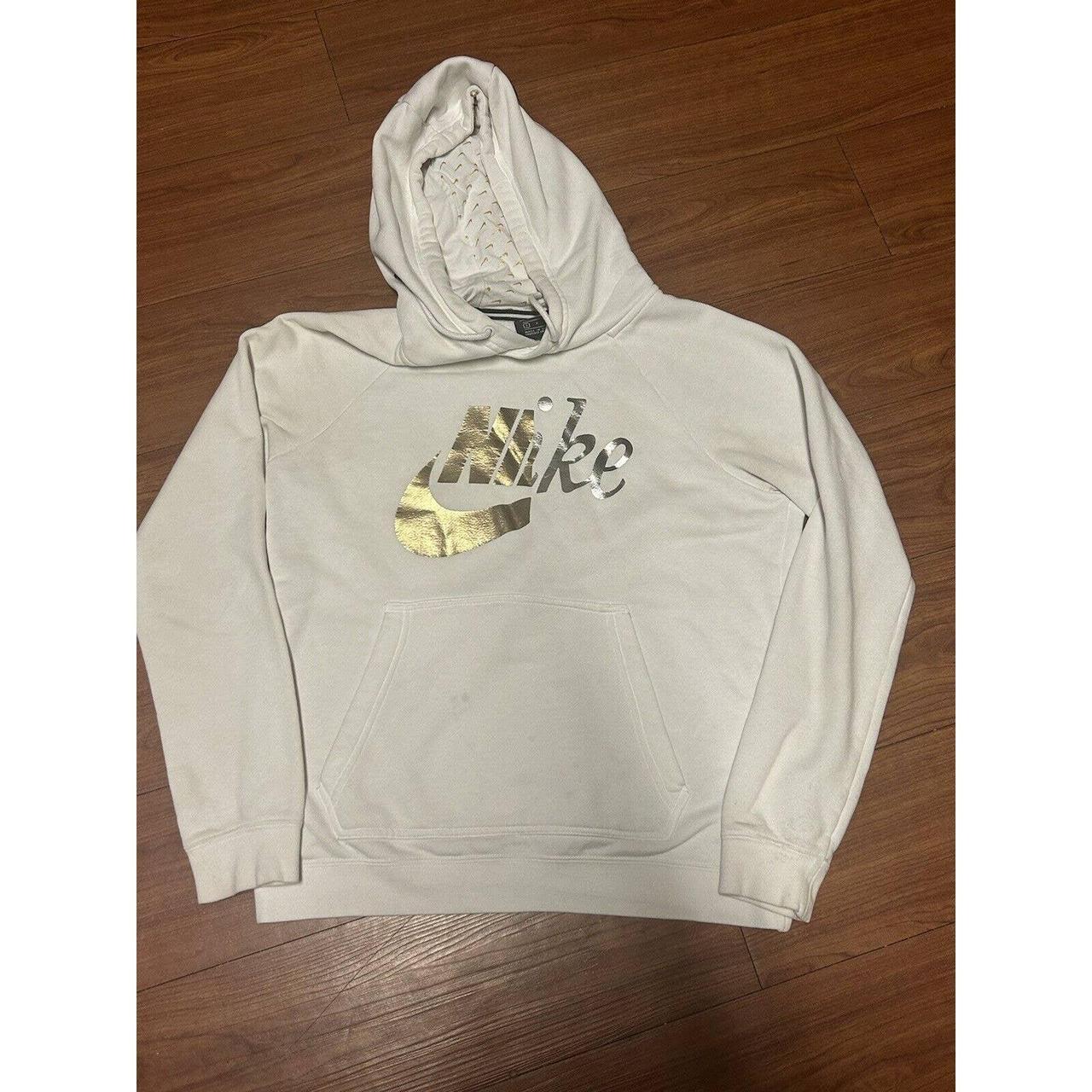 NIKE Women s Size Small White Gold Silver Pullover