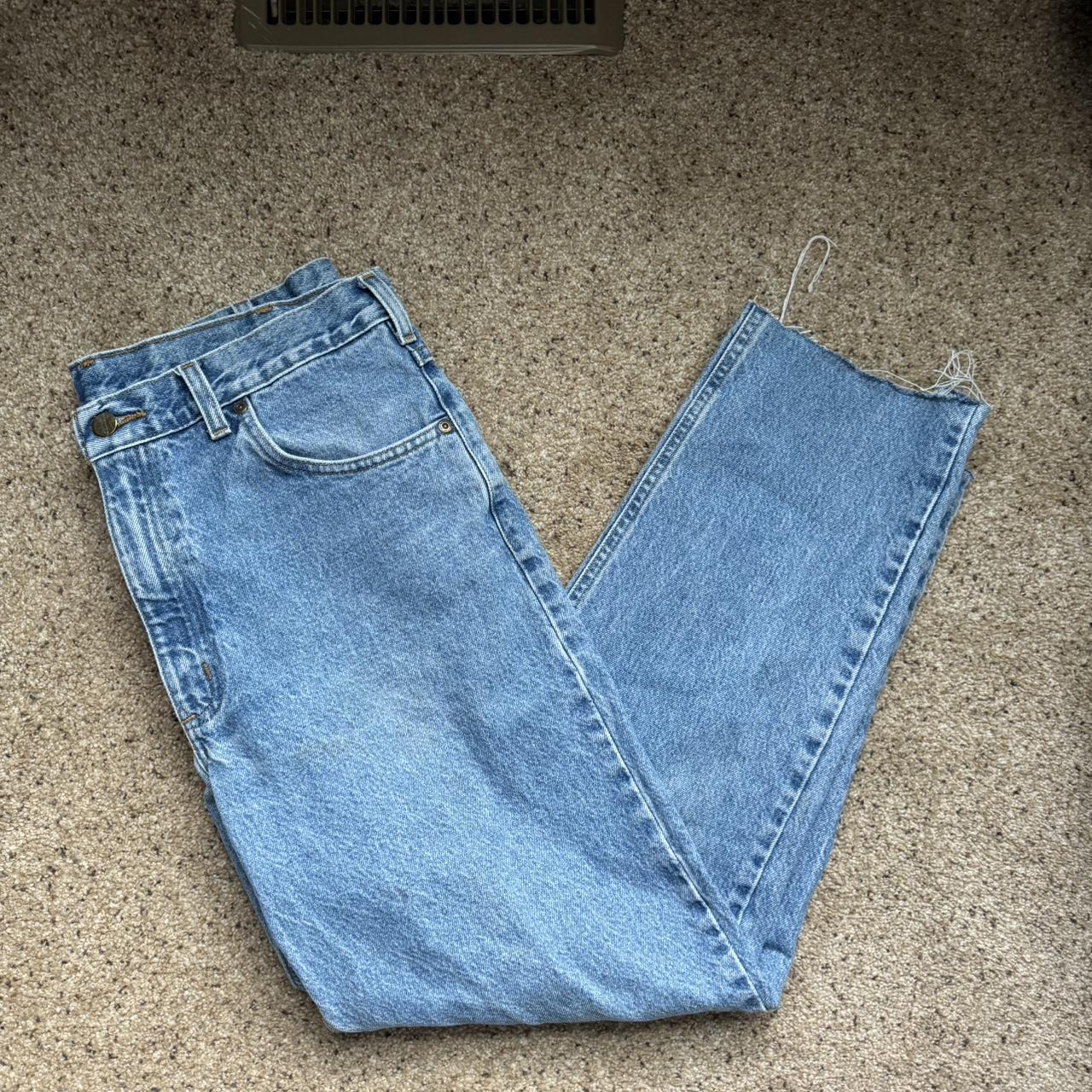 Vintage Carhartt Light Blue Wash Jeans Size... - Depop