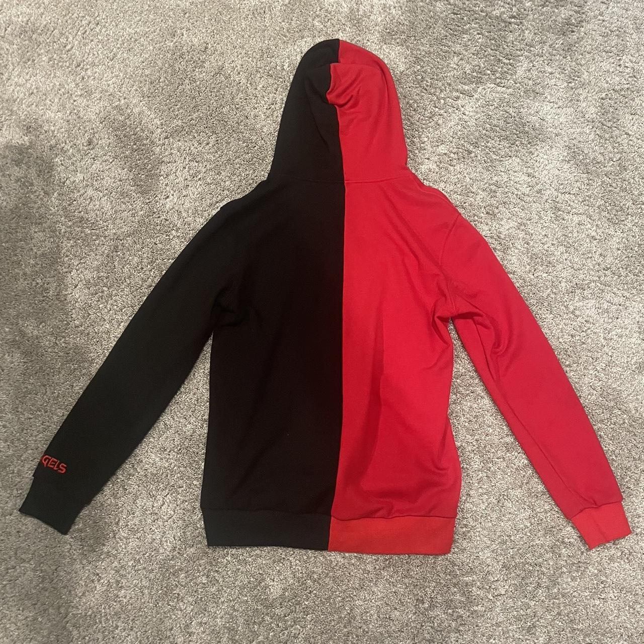 Red and black Demons and Angels hoodie with really. Depop