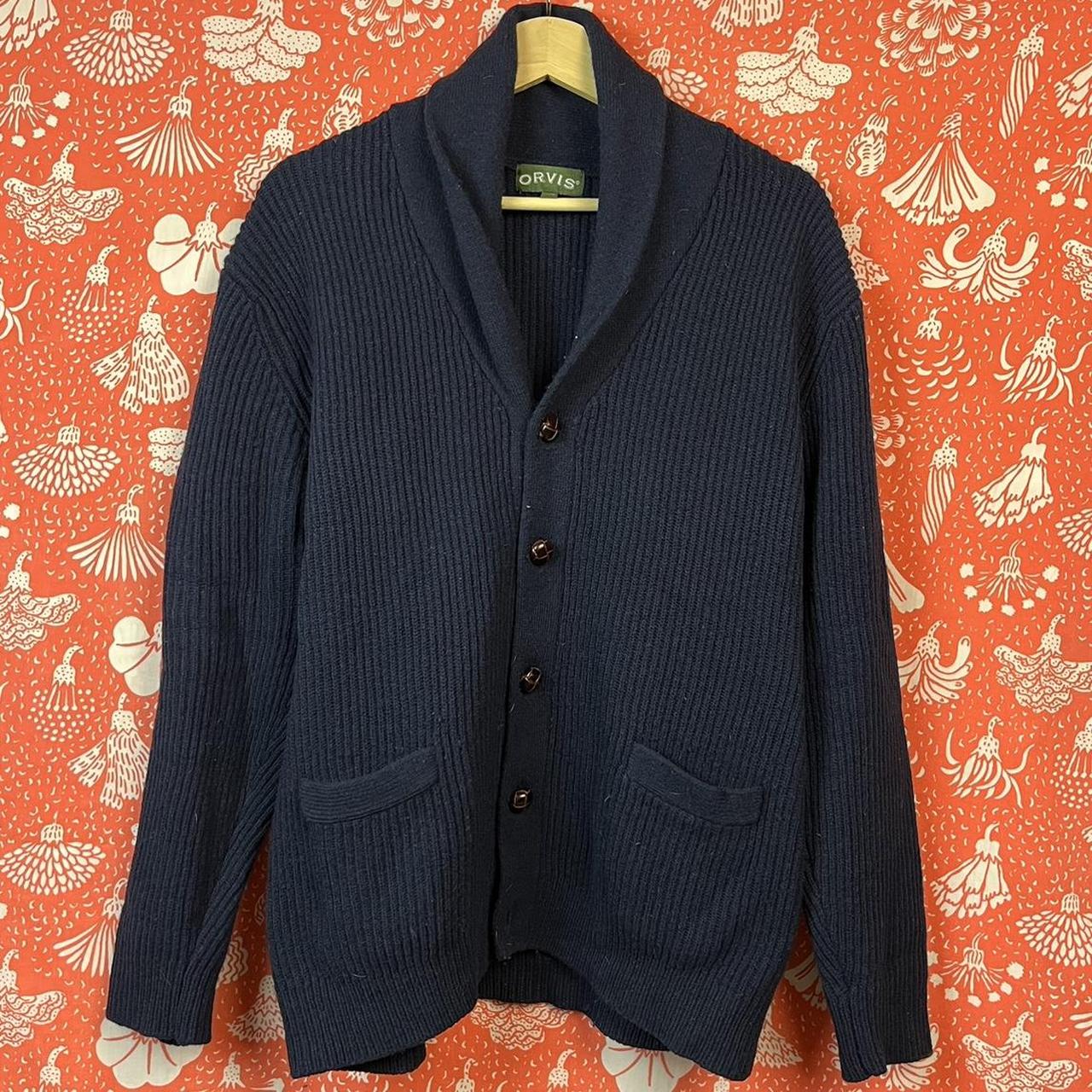 Orvis Men's Navy Cardigan | Depop