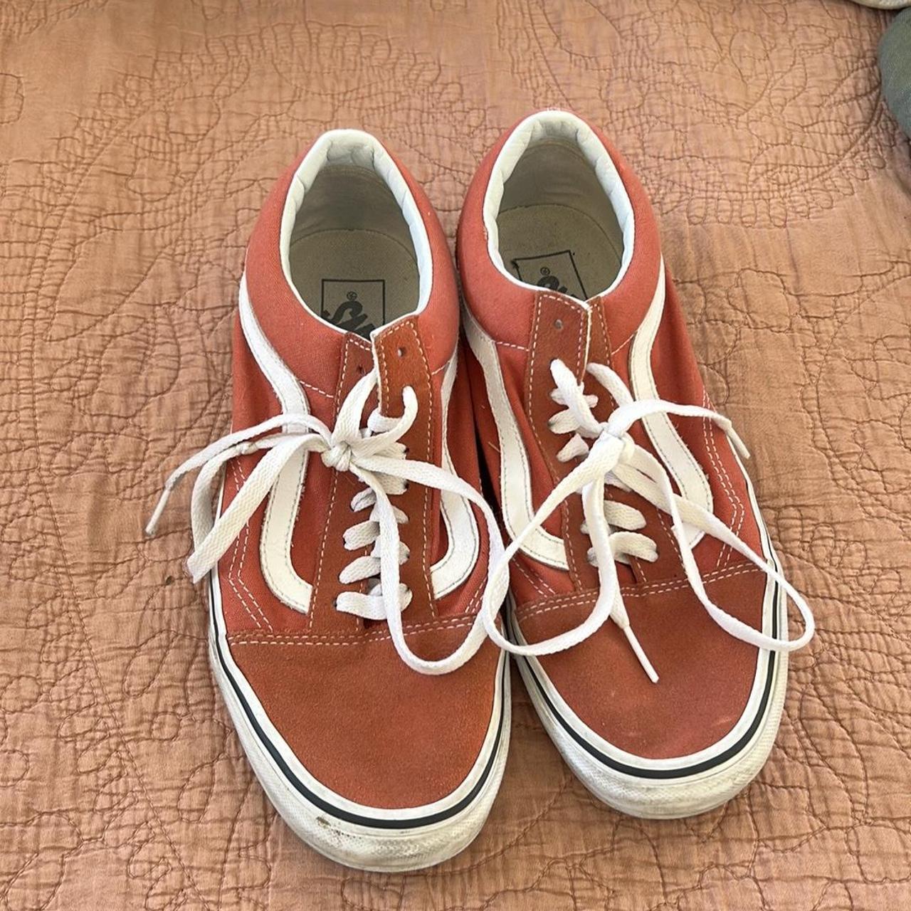 Salmon colored vans, worn a few times but not much Depop