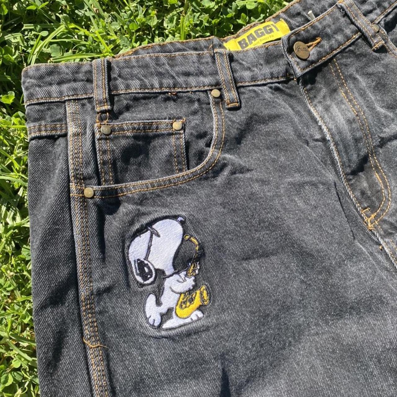 Butter goods black jeans snoopy 34 waist Depop