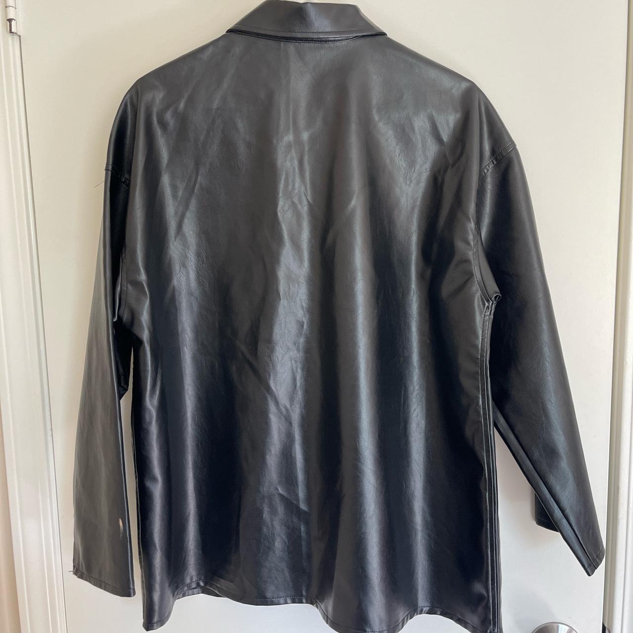 Oversized Leather Coat - Depop