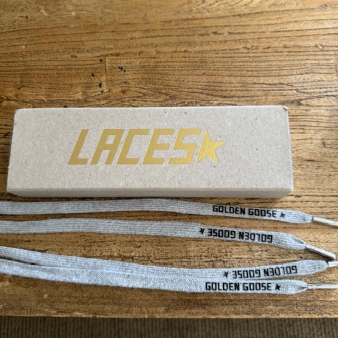 Golden Goose grey/silver laces. 110cm. Depop