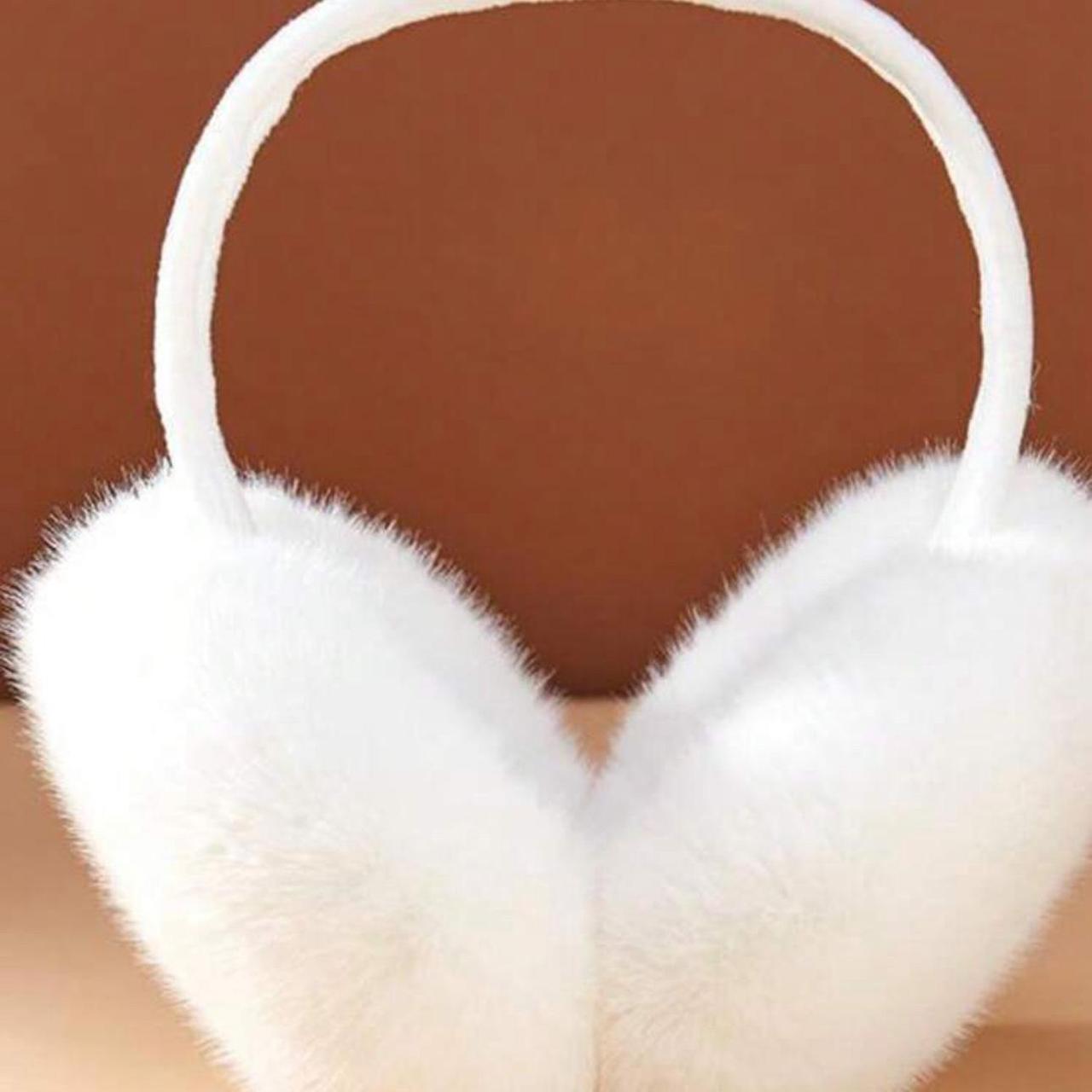 White ear muffs Keeps you cozy and warm with the... Depop