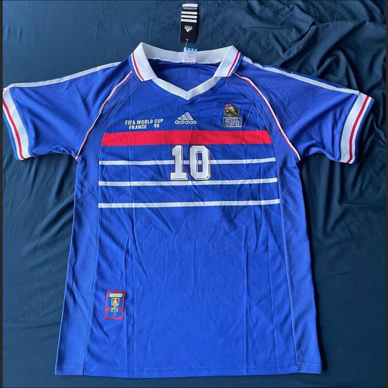 ZIDANE #10 France 1998 World Cup Home Jersey - Depop