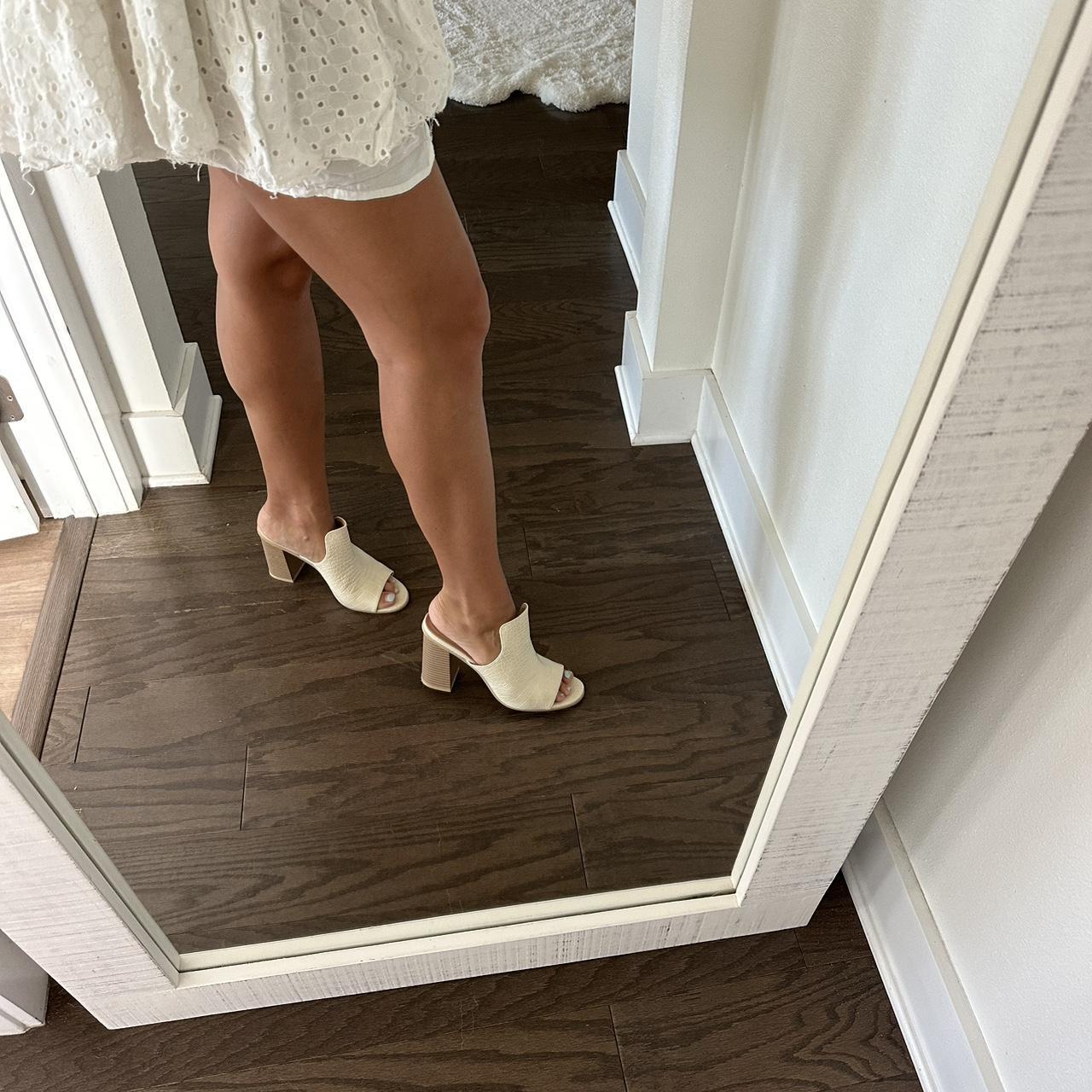 White mule heels from Seven - Depop