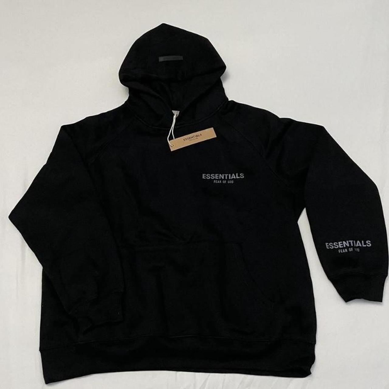 black essentials hoodie perfect condition Depop