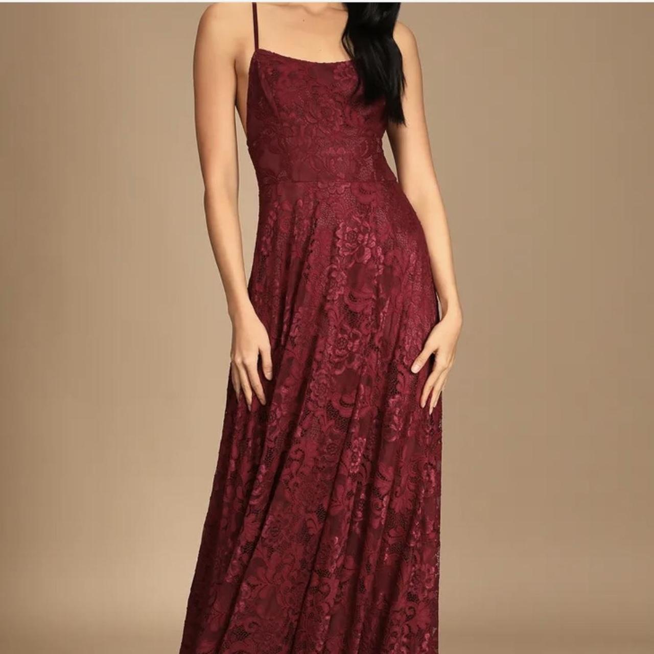 XS Red Lulus full length evening gown, new Depop