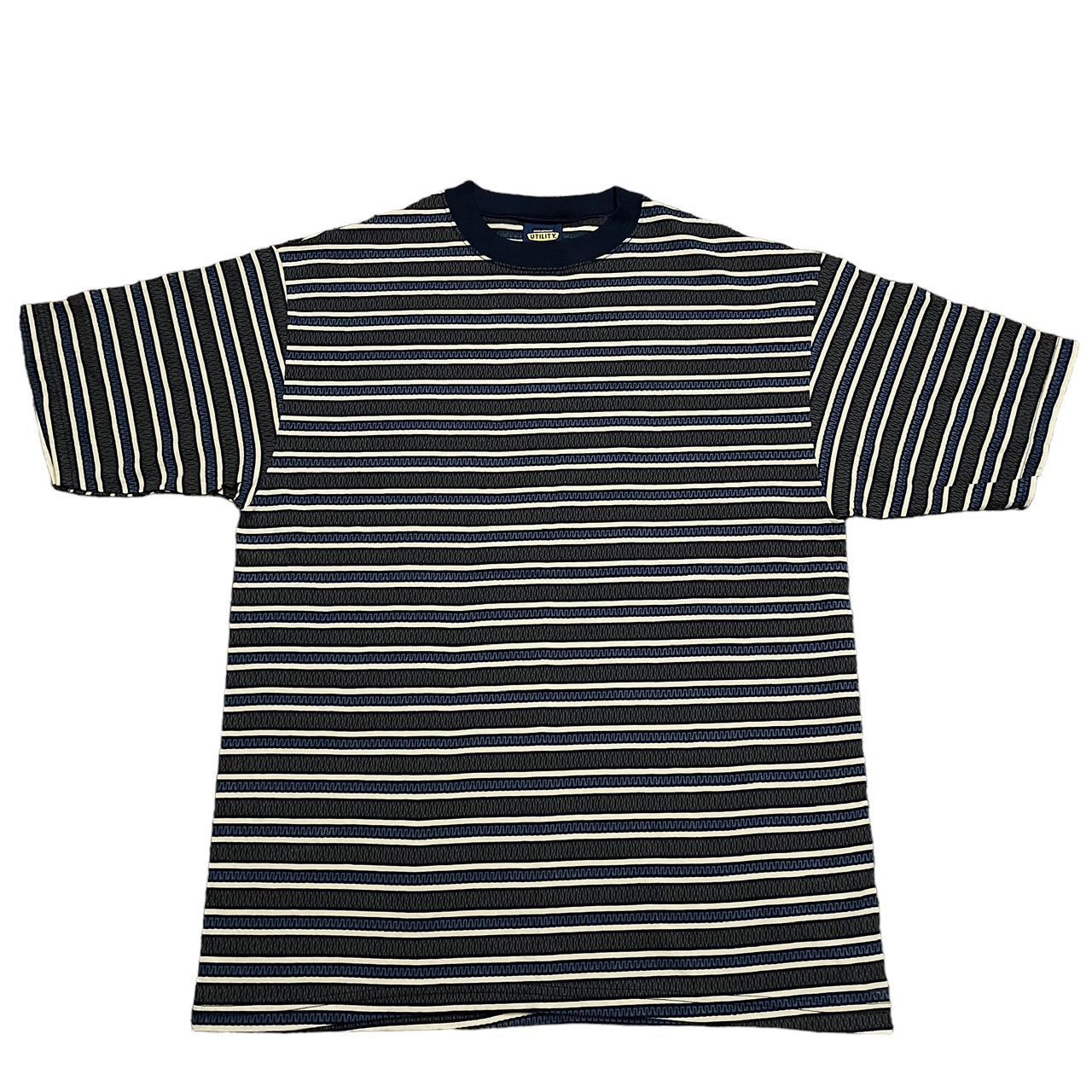 cybery2k striped skater shirt Size Large - Depop