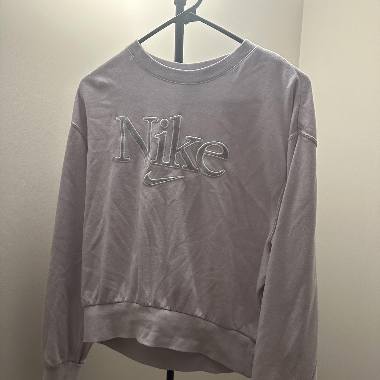 Light Purple Cropped Nike Sweater - size large but... - Depop