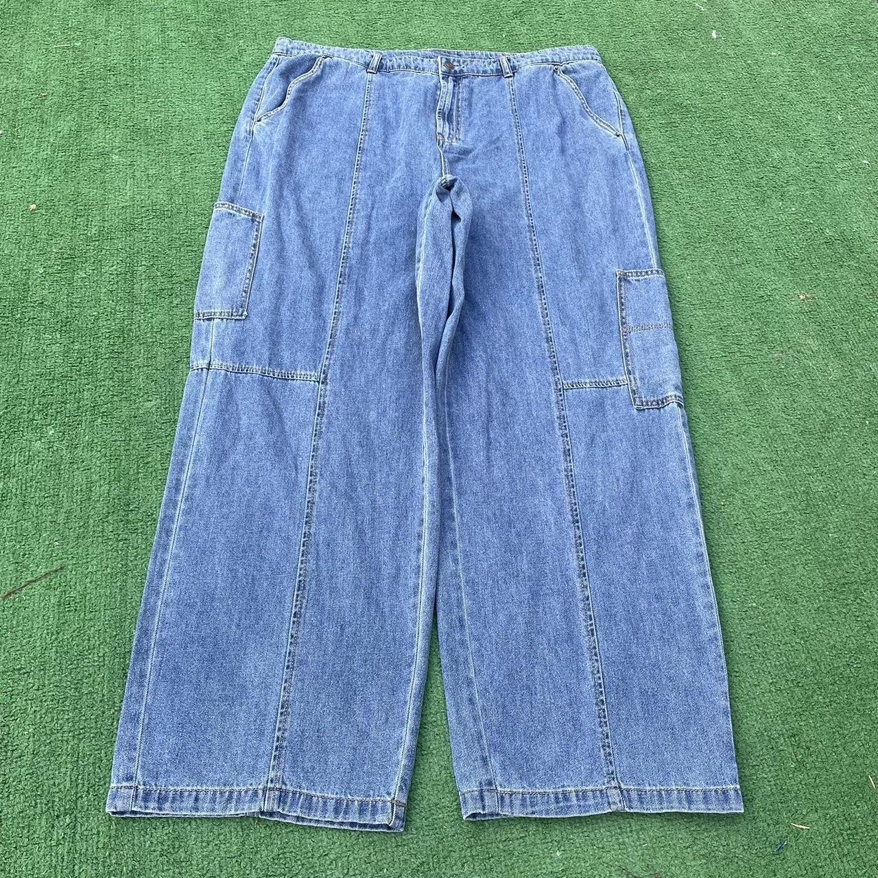 Hella Baggy Blue Jeans With 11 Inch Leg Openings And Depop