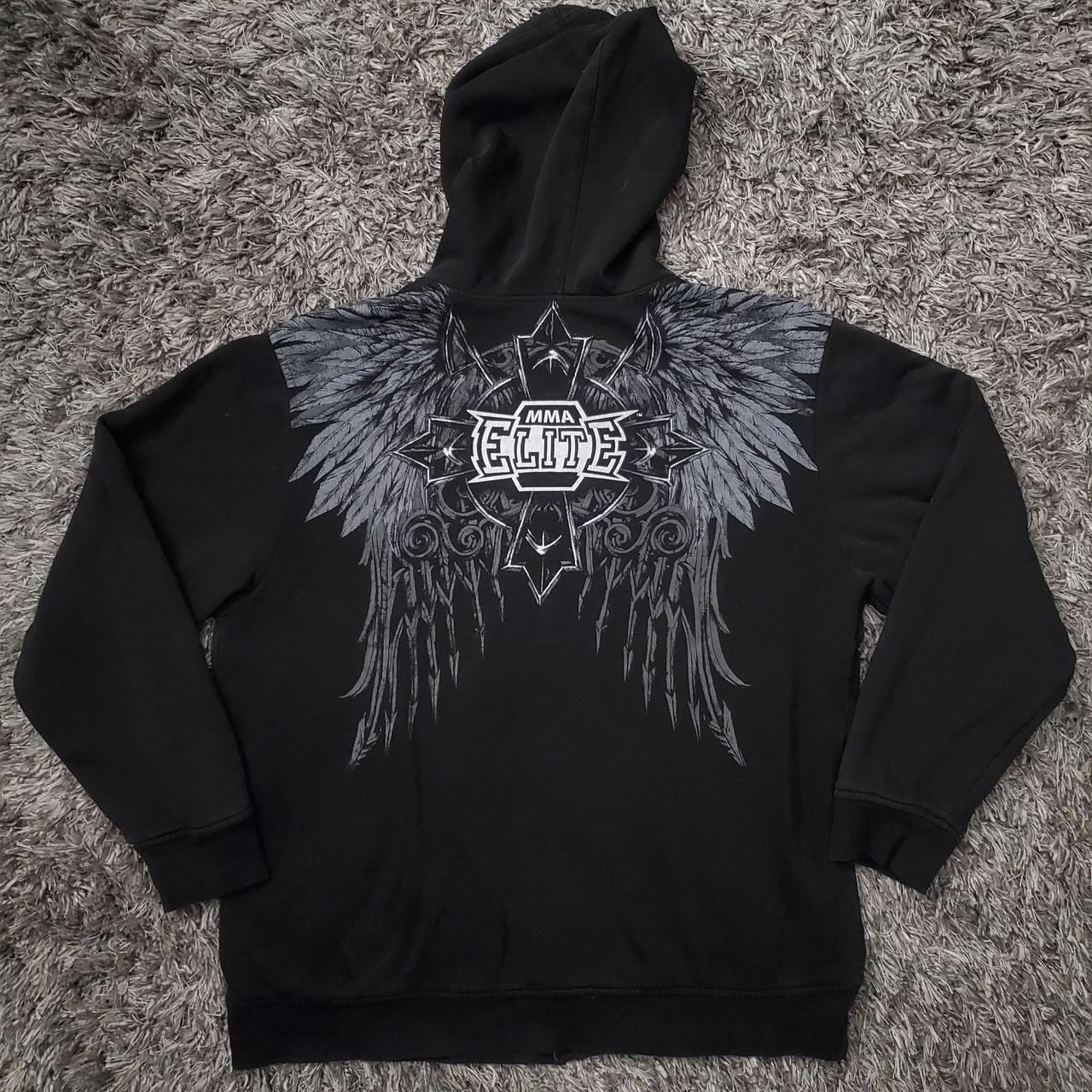 Winged mma elite zip up hoodie got some wings on the... - Depop