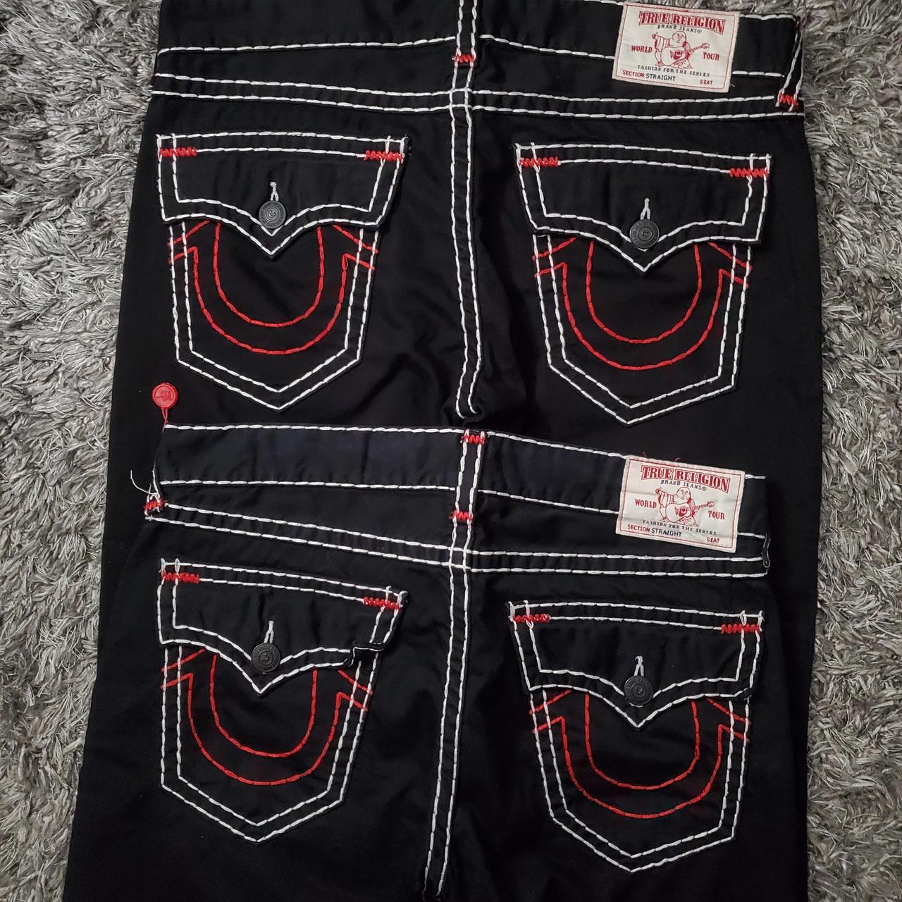 Jeans with red stitching shops