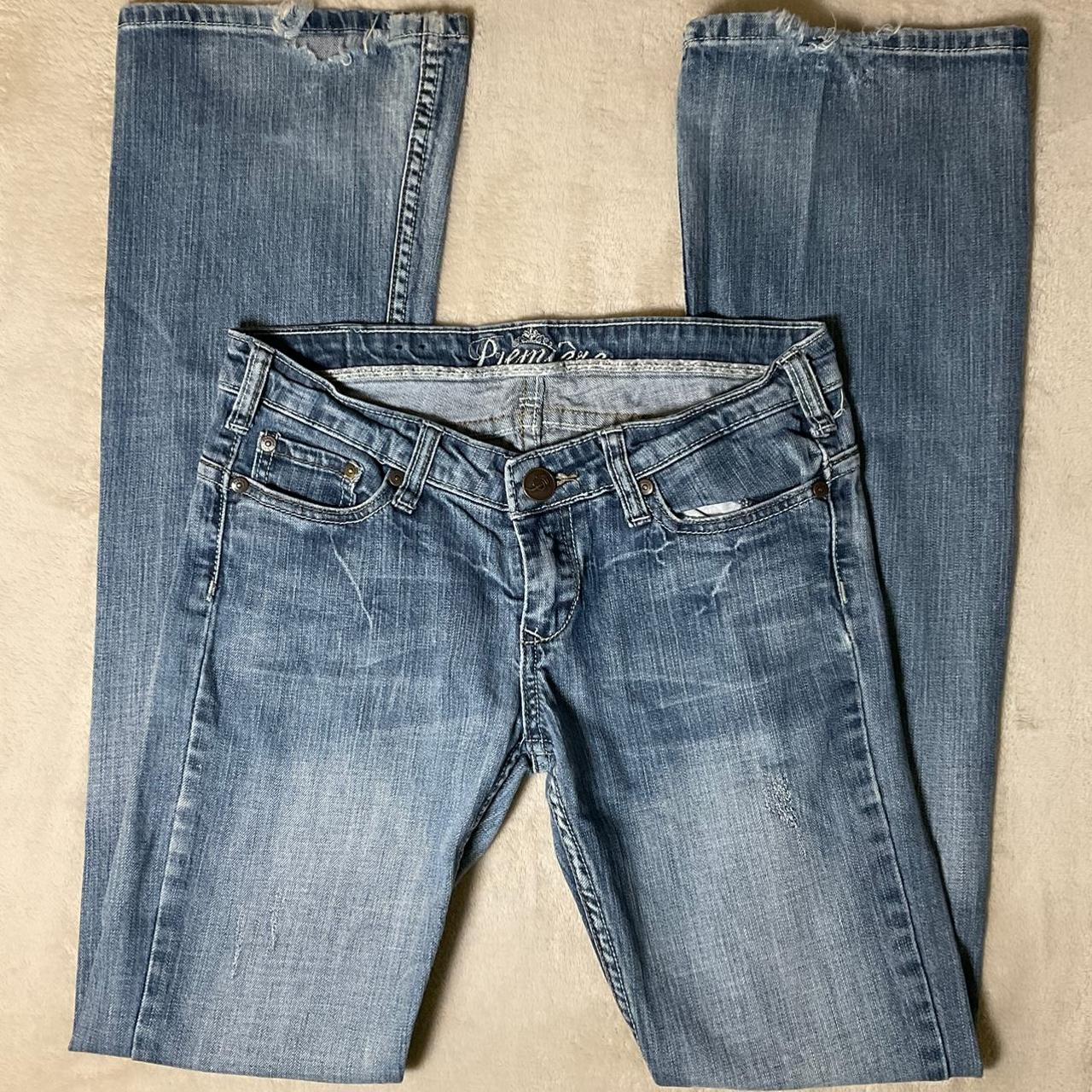 Low cut denim jeans Very low rise Distressed on... - Depop