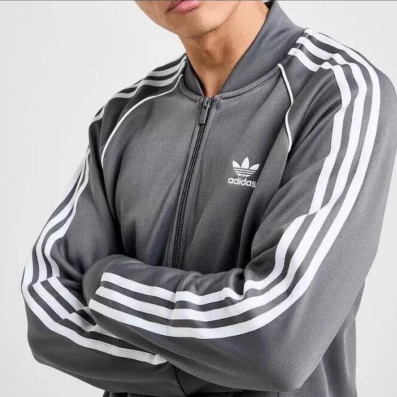 Grey Adidas SST original Tracksuit Top Depop