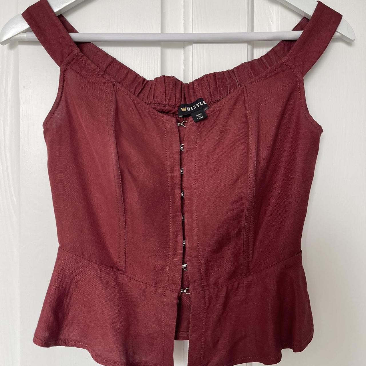 Whistles Women's Burgundy Corset Depop