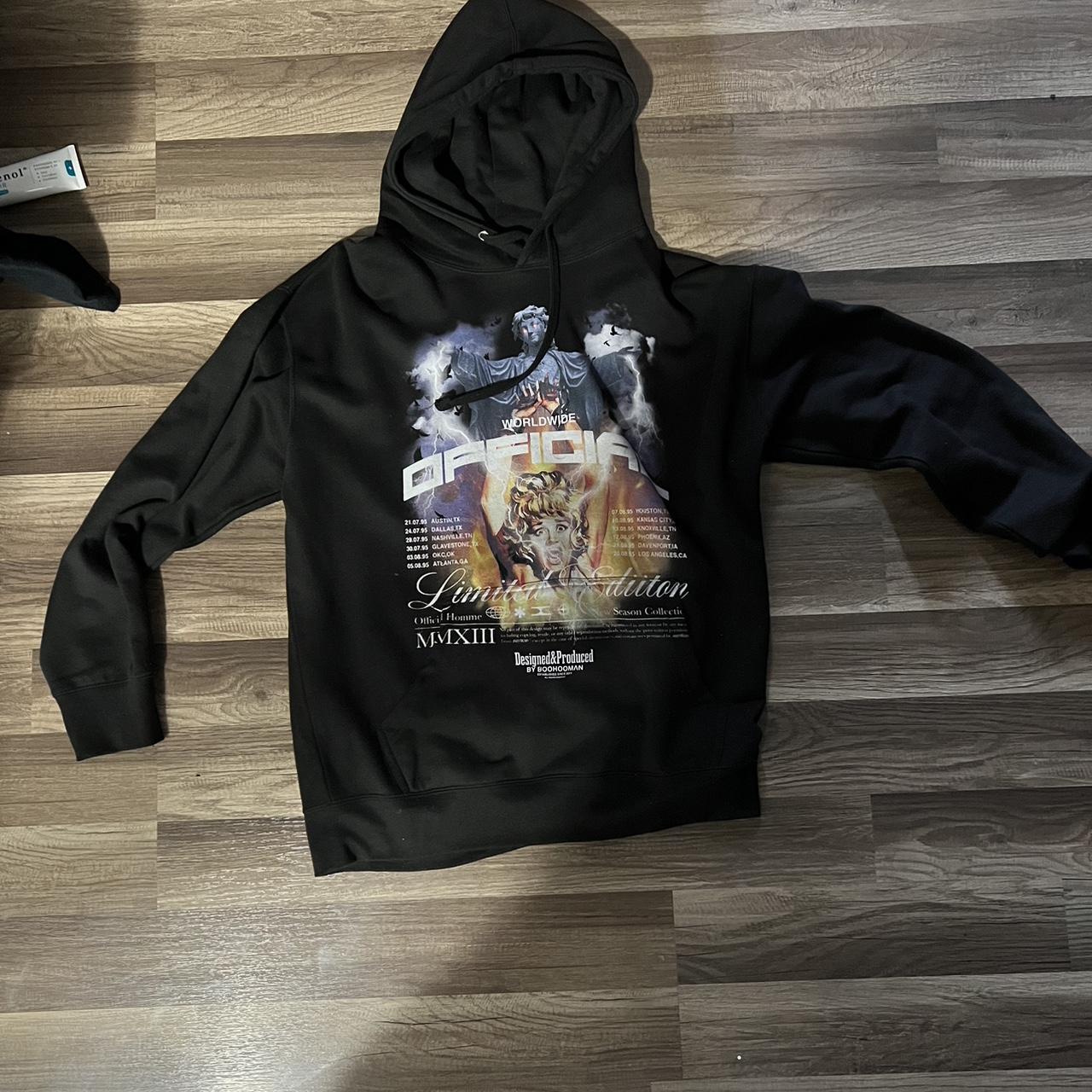 Boohooman black hoodie best sale