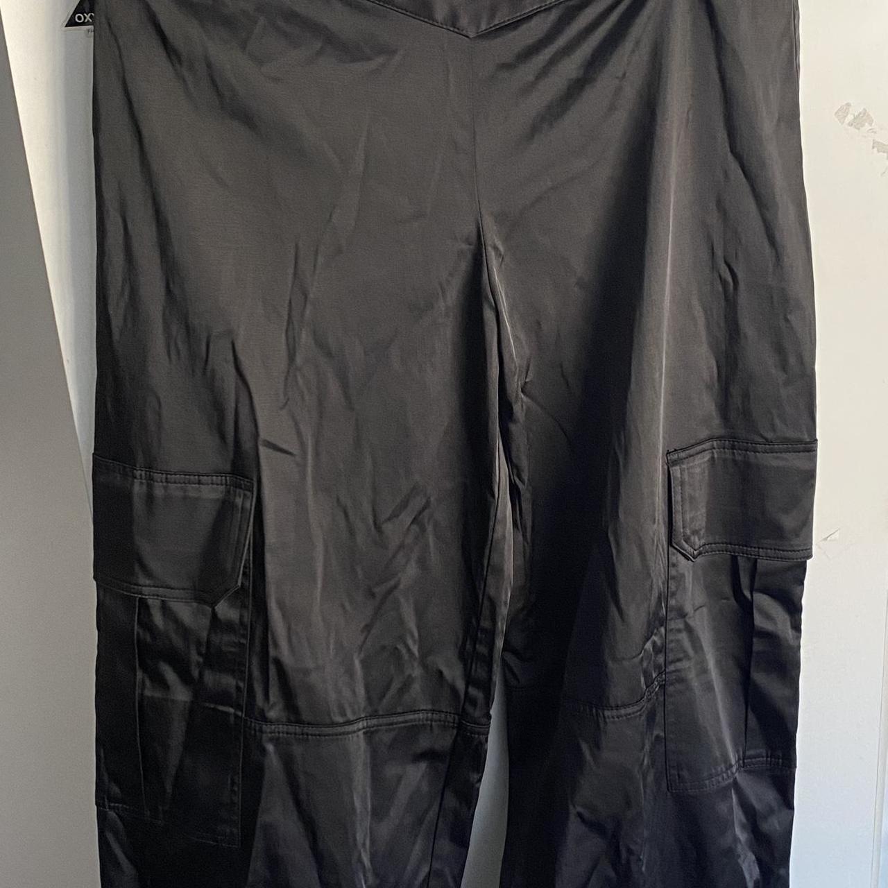 Bnwt Zara satin cargo trousers with cut out side - Depop