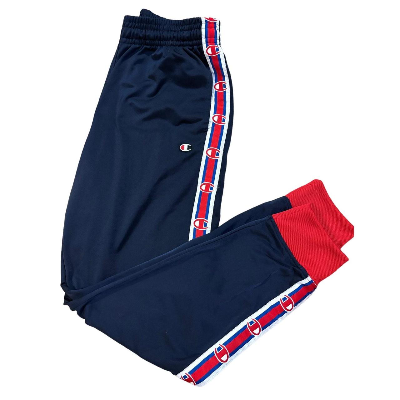 Blue champion track pants best sale