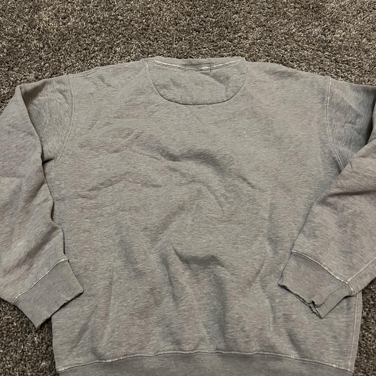 Grey Polo Crew Neck. All Flaws Pictured. Size Medium. - Depop