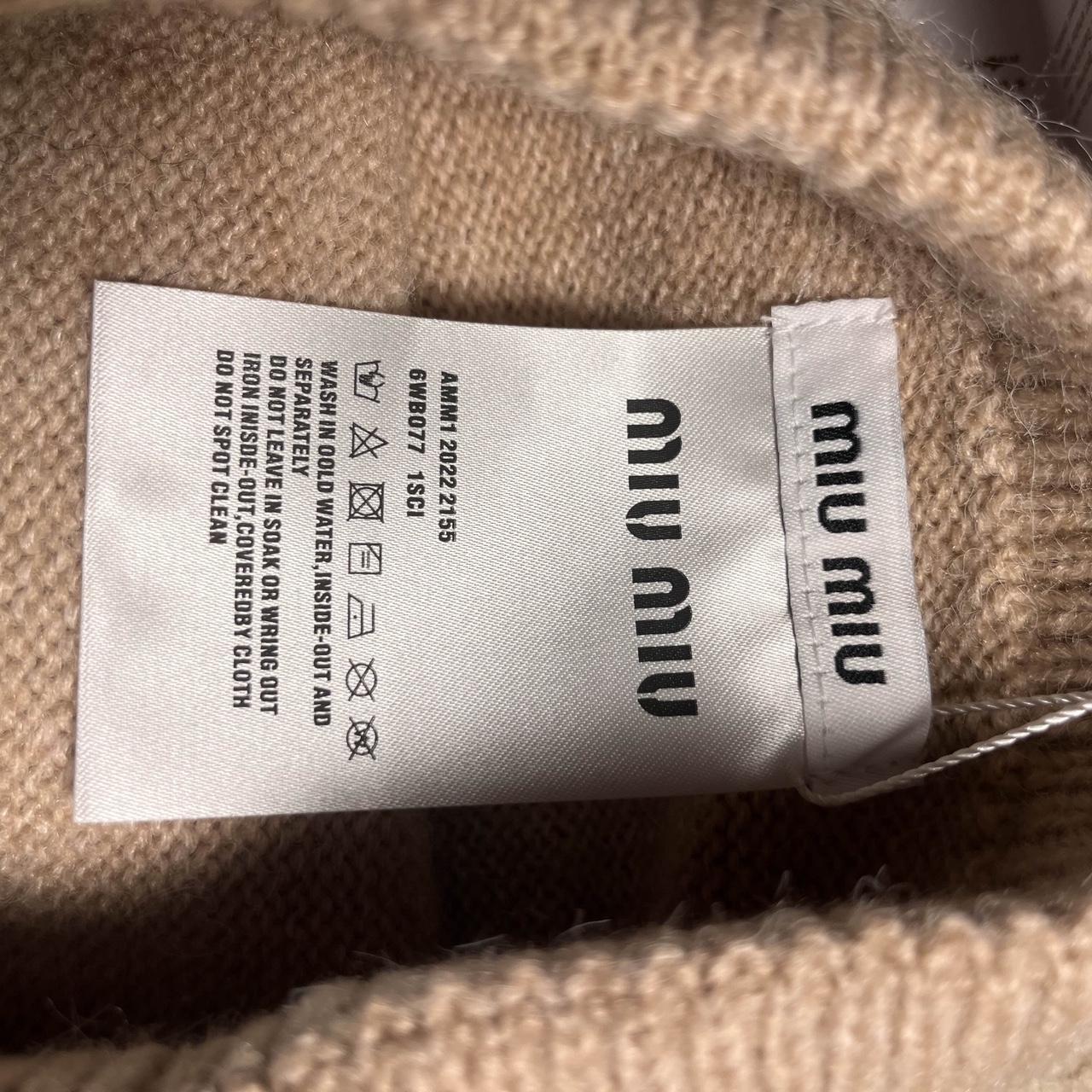 Miu Miu Women's Hat - Cream – Miu Miu Cream Beani… - image 2